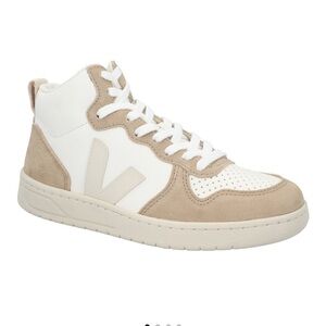 Veja Women’s V-15 Sahara and White High-Top Sneakers